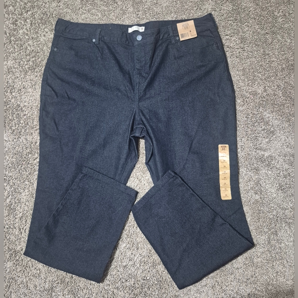 NWT Route 66 Women's Size 36 Slim Dark Wash Jeans Stretch Pockets Classic Denim